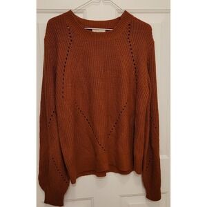 becaal womens Large acrylic burnt orange sweater